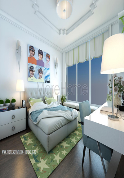  Thiết kế nội thất phòng ngủ chung cư VinHomes Nguyễn Chí Thanh 